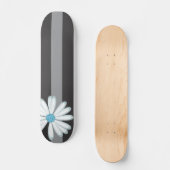 Sky Blue Floral Racing Tribal Daisy Tattoo Muster Skateboard (Vorderseite)