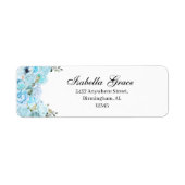 Sky Blue Floral Return Address Label (Vorne)