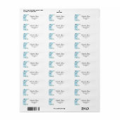 Sky Blue Floral Return Address Label (Vorne)