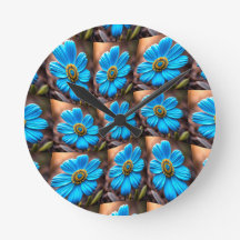 Sky Blue Flowers Muster