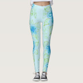 Sky Blue Flows Leggings (Vorderseite)