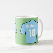 Sky Blue Football Fan Shirt Kaffeetasse (VorderseiteRechts)