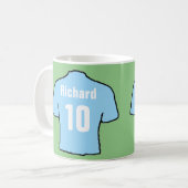 Sky Blue Football Fan Shirt Kaffeetasse (Vorderseite Links)