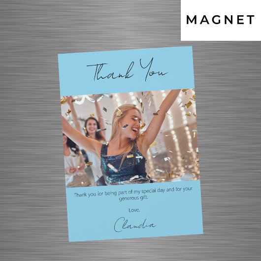 Sky blue Foto danke Magnetkarte