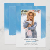 Sky Blue Frame Abschluss Einladung (Vorne/Hinten)