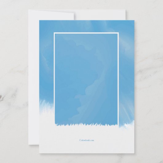 Sky Blue Frame Abschluss Einladung (Rückseite)