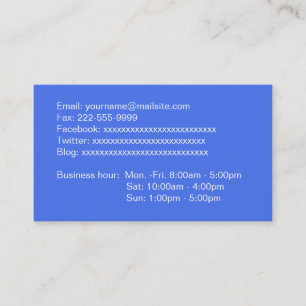 Sky Blue Full Information Business Card Visitenkarte