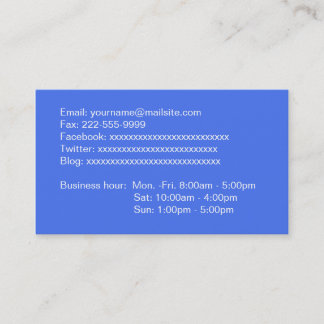 Sky Blue Full Information Business Card Visitenkarte