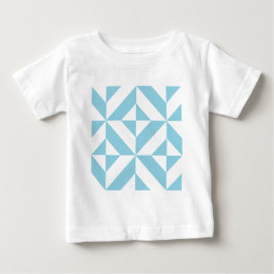 Sky Blue Geometric Deko Cube Pattern Baby T-shirt