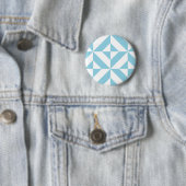 Sky Blue Geometric Deko Cube Pattern Button (Beispiel)