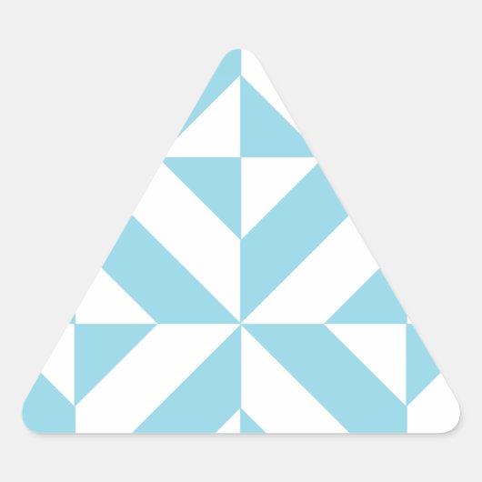 Sky Blue Geometric Deko Cube Pattern Dreieckiger Aufkleber (Vorderseite)