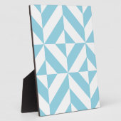 Sky Blue Geometric Deko Cube Pattern Fotoplatte (Seite)