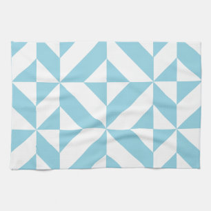 Sky Blue Geometric Deko Cube Pattern Handtuch