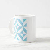 Sky Blue Geometric Deko Cube Pattern Kaffeetasse (Vorderseite Links)