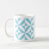 Sky Blue Geometric Deko Cube Pattern Kaffeetasse (Links)