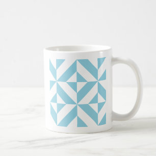 Sky Blue Geometric Deko Cube Pattern Kaffeetasse