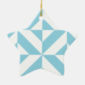 Sky Blue Geometric Deko Cube Pattern Keramik Ornament (Vorne)