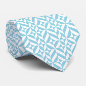 Sky Blue Geometric Deko Cube Pattern Krawatte (Gerollt)