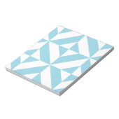 Sky Blue Geometric Deko Cube Pattern Notizblock (Rotiert)