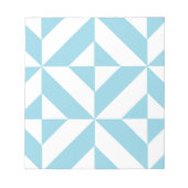 Sky Blue Geometric Deko Cube Pattern Notizblock (Vorderseite)