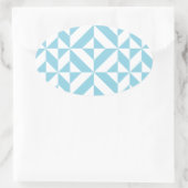 Sky Blue Geometric Deko Cube Pattern Ovaler Aufkleber (Tasche)