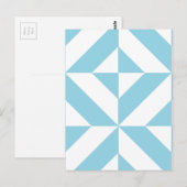 Sky Blue Geometric Deko Cube Pattern Postkarte (Vorne/Hinten)