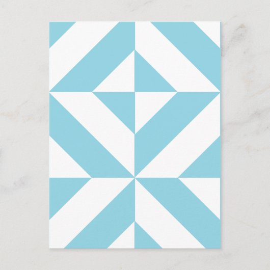 Sky Blue Geometric Deko Cube Pattern Postkarte (Vorderseite)