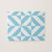 Sky Blue Geometric Deko Cube Pattern Puzzle (Horizontal)
