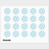 Sky Blue Geometric Deko Cube Pattern Runder Aufkleber (Blatt)