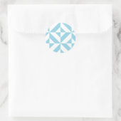 Sky Blue Geometric Deko Cube Pattern Runder Aufkleber (Tasche)