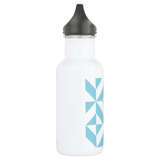 Sky Blue Geometric Deko Cube Pattern Trinkflasche (Links)