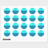 Sky Blue Geometric Musteraufkleber Runder Aufkleber (Blatt)