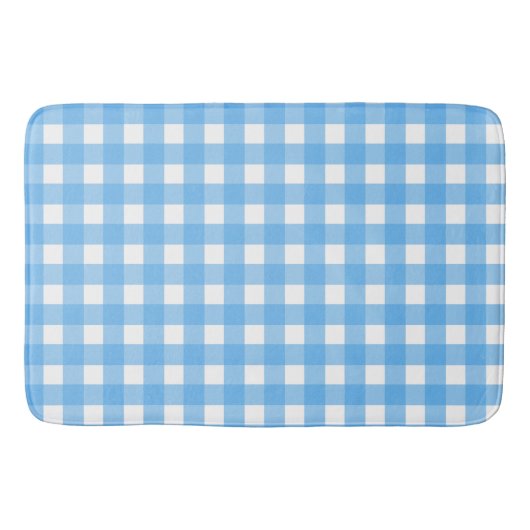 Sky Blue Gingham Badematte (Vorderseite)