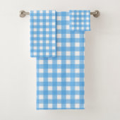 Sky Blue Gingham Badhandtuch Set (Insitu)