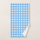 Sky Blue Gingham Badhandtuch Set (Handtuch)