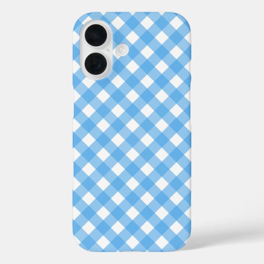 Sky Blue Gingham Case-Mate iPhone Hülle (Rückseite)