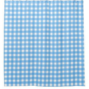 Sky Blue Gingham Duschvorhang