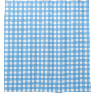 Sky Blue Gingham Duschvorhang