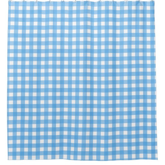 Sky Blue Gingham Duschvorhang (Vorderseite)