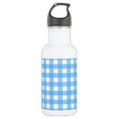 Sky Blue Gingham Edelstahlflasche (Vorderseite)