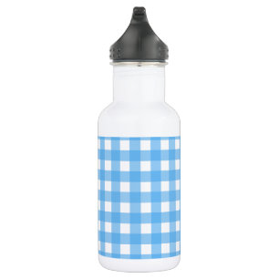Sky Blue Gingham Edelstahlflasche