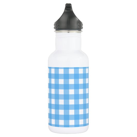 Sky Blue Gingham Edelstahlflasche (Rechts)