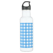 Sky Blue Gingham Edelstahlflasche (Vorderseite)