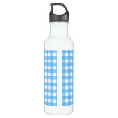 Sky Blue Gingham Edelstahlflasche (Rückseite)