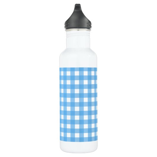 Sky Blue Gingham Edelstahlflasche (Rechts)