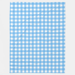 Sky Blue Gingham Fleecedecke
