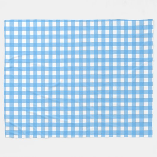 Sky Blue Gingham Fleecedecke (Vorderseite (Horizontal))