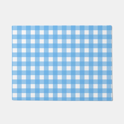 Sky Blue Gingham Fußmatte (Vorderseite)
