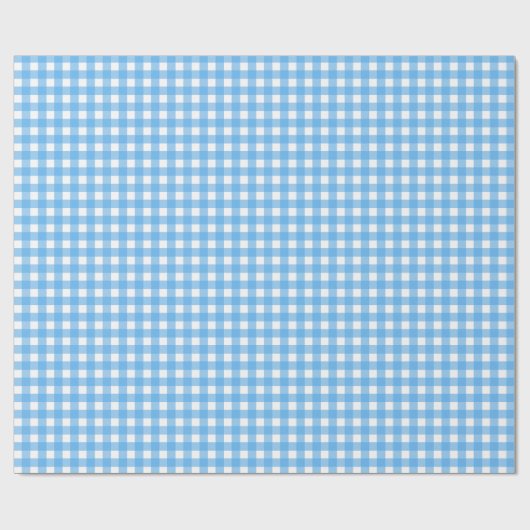 Sky Blue Gingham Geschenkpapier (Flach)