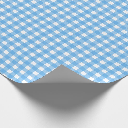 Sky Blue Gingham Geschenkpapier (Ecke)